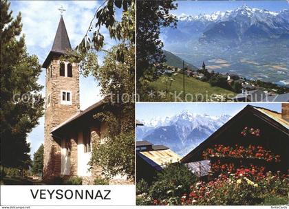 Veysonnaz Kirche Ortsansicht Alpen