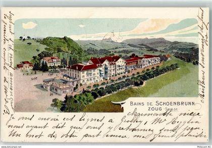 6300 Zug Zugo 1905 Lithographie Bains de Schienbrunn Zoug - 13249443