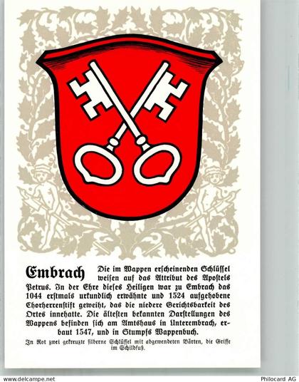 8424 Embrach Lithographie Wappen - 14021328