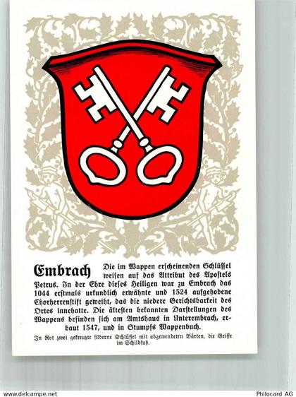8424 Embrach Lithographie Wappen - 14021339
