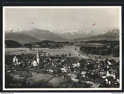 AK Hausen am Albis, Blick über den Ort mit Kirche