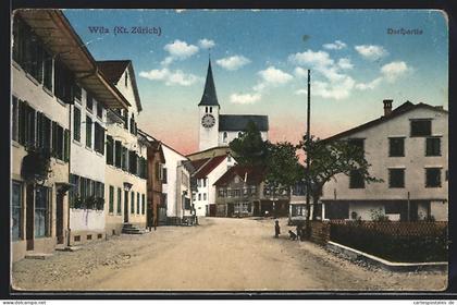 AK Wila, Ortspartie mit Blick auf die Kirche
