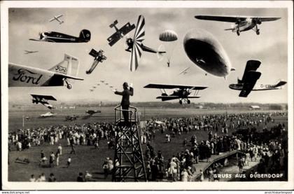 CPA Dübendorf Kanton Zürich, Flugzeuge, Zeppelin, Dirigent