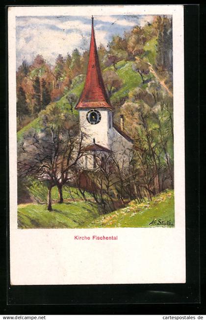 Künstler-AK Kr. Stutz: Fischenthal, Motiv der Kirsche