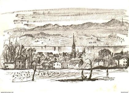 Zollikon ZH Dorffest Zollikon 1965 Zeichnung