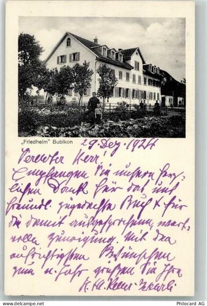 8608 Bubikon 1924 Foto AK Pension Friedheim - 13306114