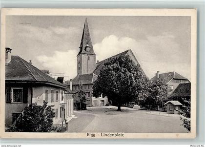 8353 Elgg 1920 - Lindenplatz mit Kirche AK - 13213352