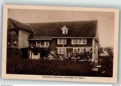 8825 Hütten 1915 Foto AK Pension Ferienheim Richterswil Mistlisbühl - 13596460
