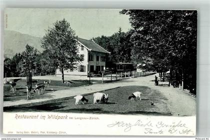 8135 Langnau am Albis 1903 Foto AK Ziege Gasthaus im wildpark - 10749651