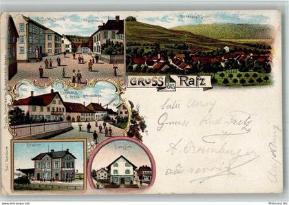 8197 Rafz BOAKC Gasthaus zum Kreuz Bahnhof Geschäft Lithographie - 13715704