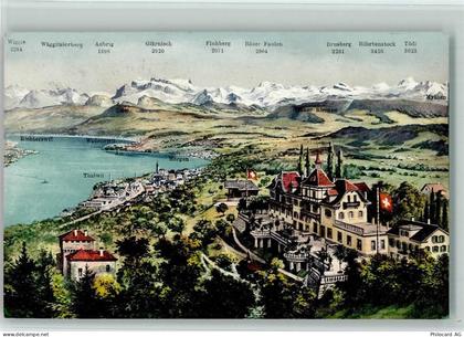 8803 Rüschlikon 1909 - Hotel Kurhaus Belvoir mit Alpen - 13110432