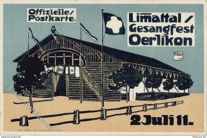 8000 Oerlikon - limattal gesangsfest Ofizielle Postkarte 1911 - 50719370