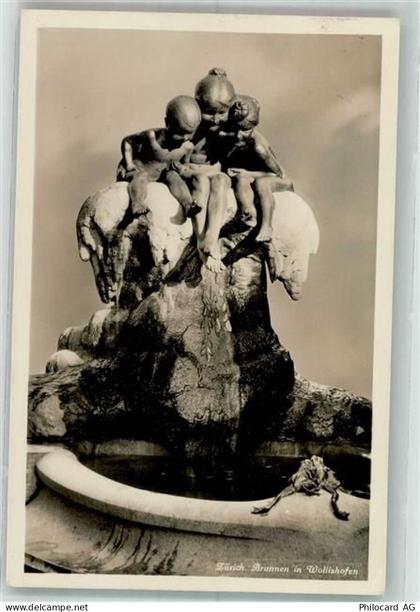 8000 Wollishofen Zürich 1932 Foto AK Denkmal Brunnen - 38193710