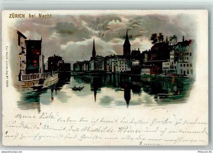 8000 Zürich 1900 Lithographie Zürich bei Nacht - 13110328