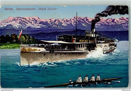 8000 Zürich - Salondampfer Stadt Zürich Ruderboot Morgenrot - 10395903