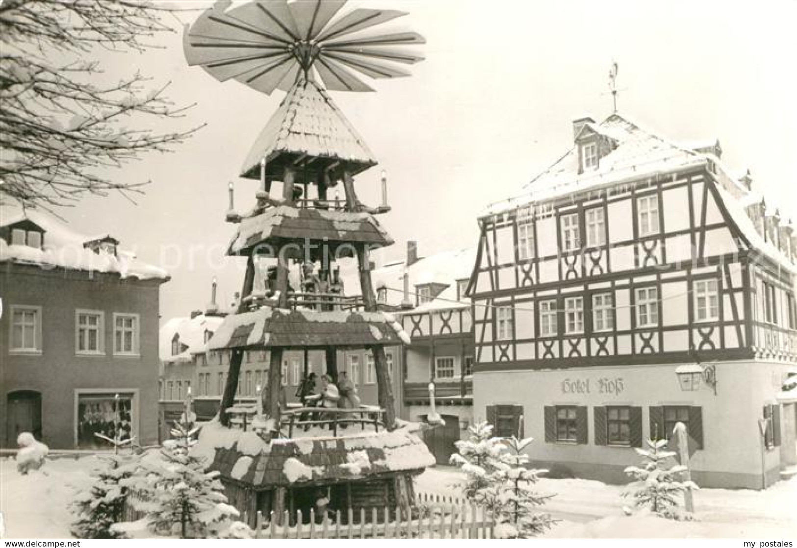 Zwoenitz Hotel Ross Markt zur Weihnachtszeit
