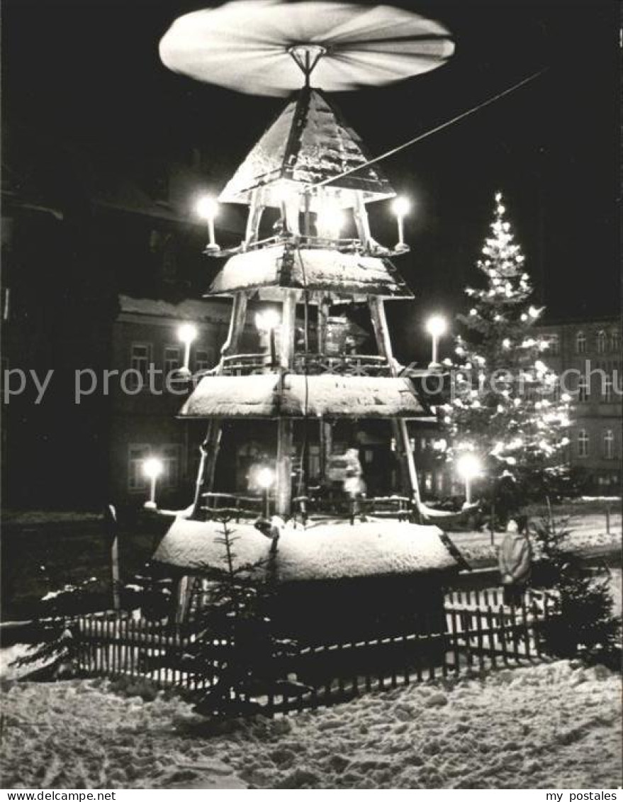Zwoenitz Markt zur Weihnachtszeit Abendstimmung