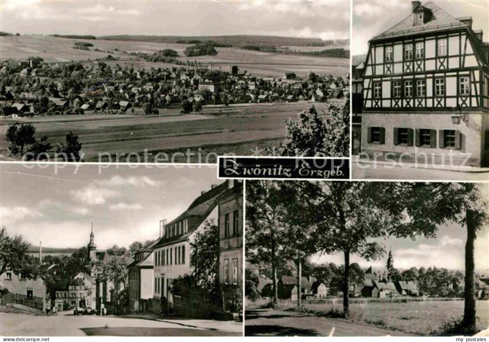 Zwoenitz Panorama Fachwerkhaus Strassenpartie