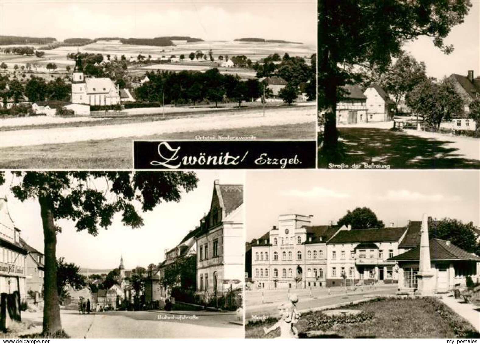 Zwoenitz Sachsen Panorama Strasse der Befreiung Bahnhofstrasse Markt