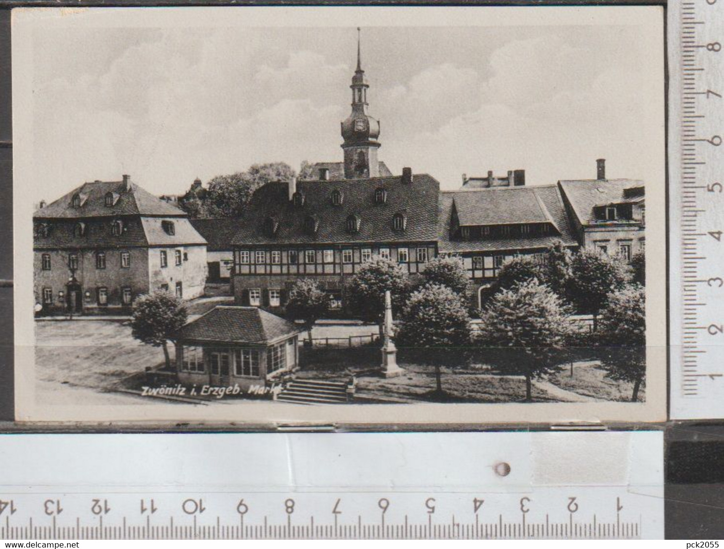 Zwönitz im Erzgebirge Markt  nicht gelaufen ( AK 2167 )günstige Versandkosten