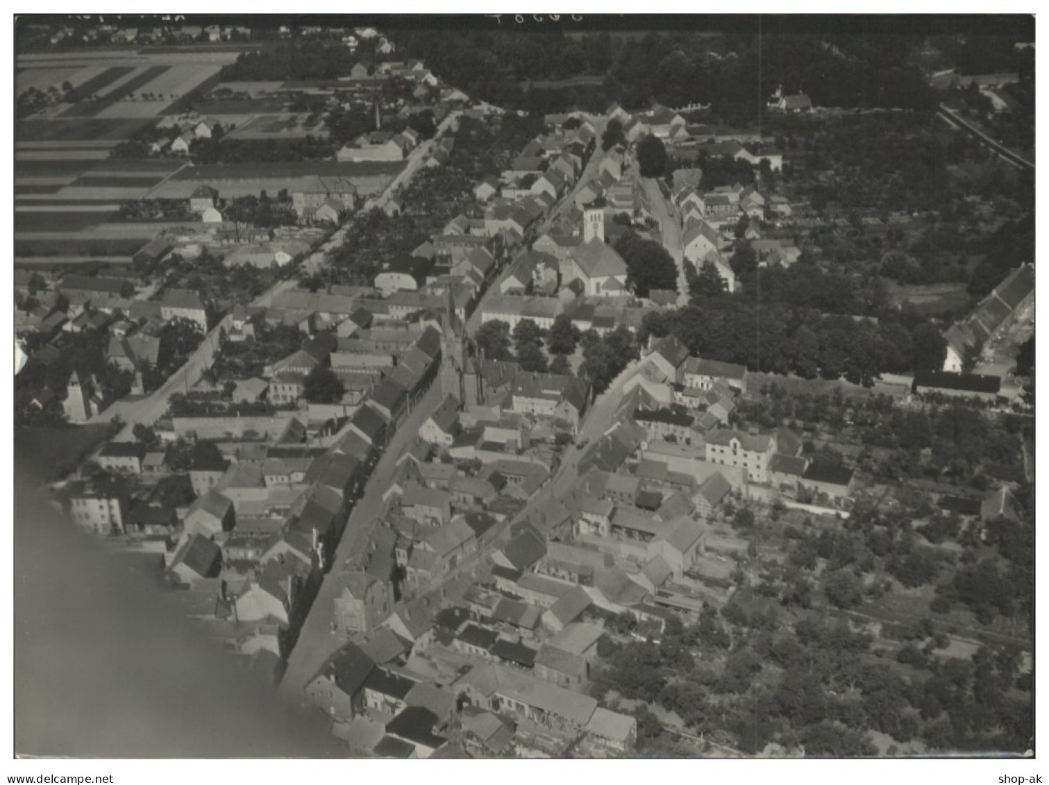 ZZ-2461/ Golßen  Freibad Foto Luftbild 18 x 13 cm ca.1935