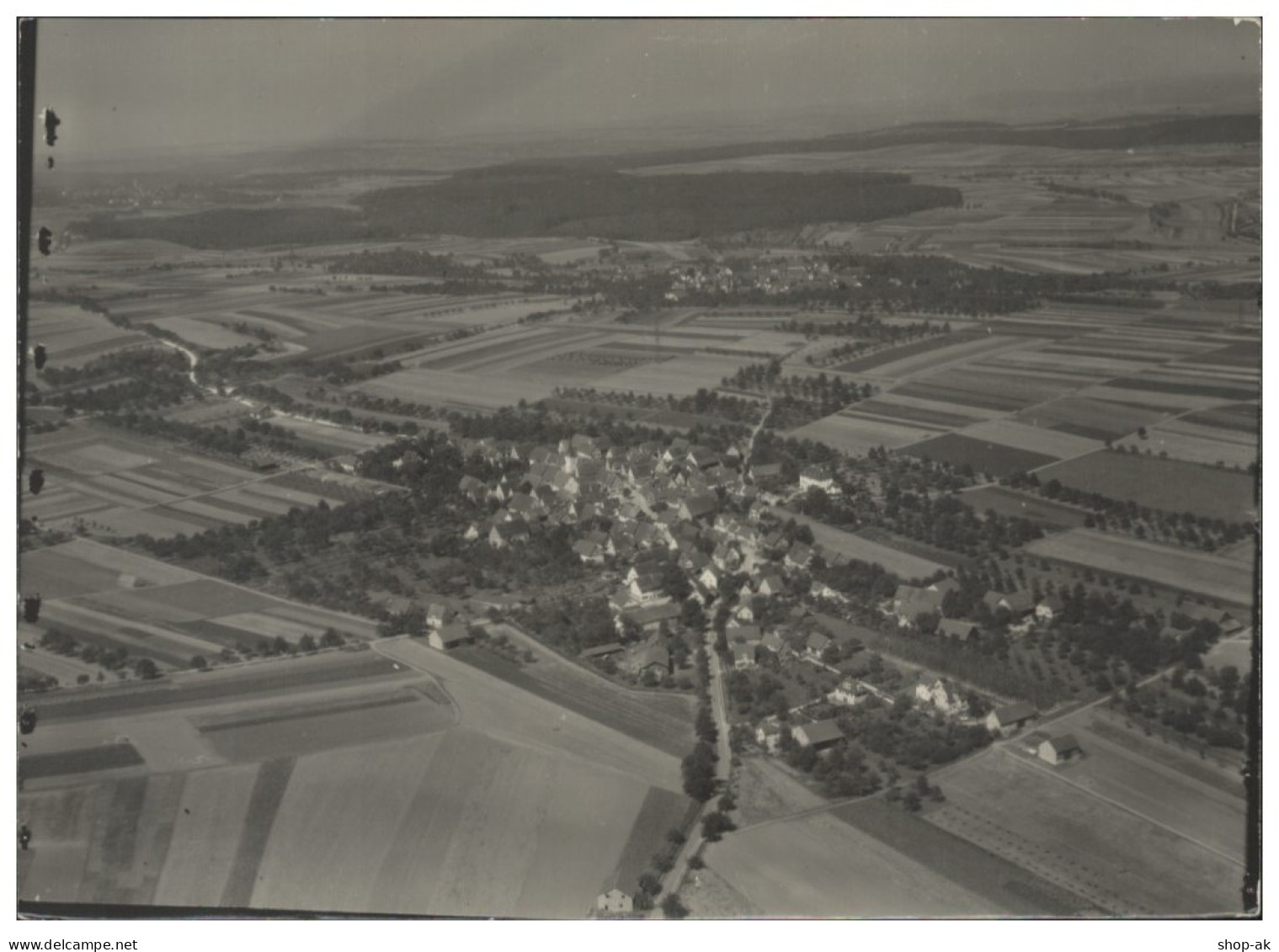 ZZ-7702/ Hirschlanden bei Ditzingen Foto Luftbild  18 x 13 cm ca.1935